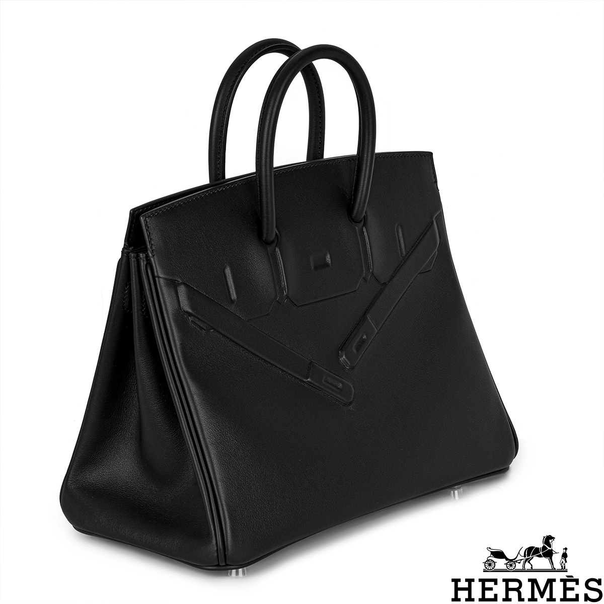 Hermès Shadow Birkin 25cm Black Swift PHW